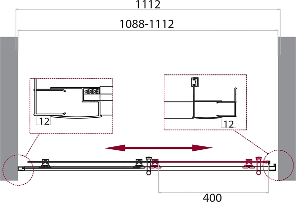 Душевая дверь BelBagno Uno-195 110x195 UNO-195-BF-1-110-P-Cr фото 8