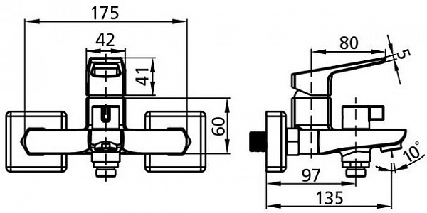 Смеситель Milardo Atlantic ATLSBC0M02 для ванны с душем фото 15