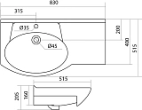 Мебельная раковина Style Line Коралл 85 ЛС-00000164 левая фото 4