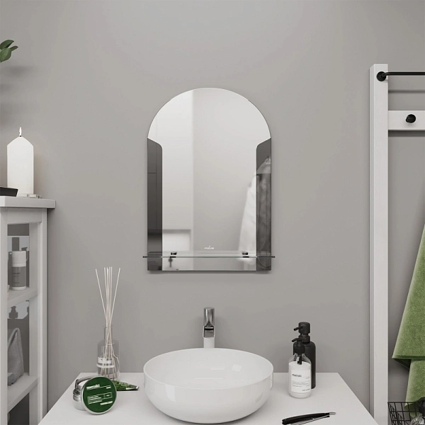 Зеркало Mixline Муза 58x39 4660124942882 с полочкой фото 3