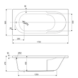 Акриловая ванна Cezares Arno 170x80 ARNO-170-80-45-W37 фото 3