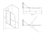 Душевая шторка на ванну ABBER Ewiges Wasser 100x140 AG50100B стекло прозрачное профиль черный фото 2