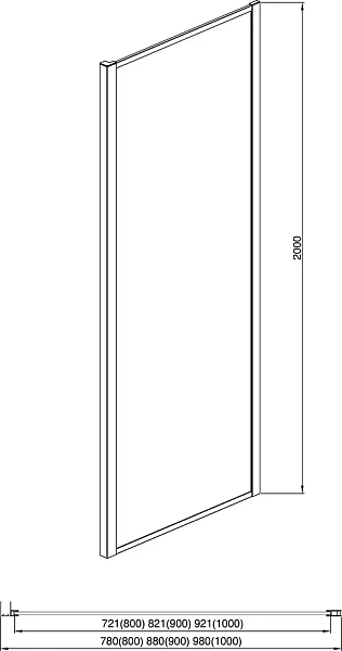 Душевая перегородка Aquatek АРИЯ 90x200 AQ ARI WA 09020BL стекло прозрачное профиль черный фото 4