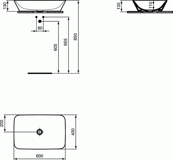 Раковина Ideal Standard Connect Air 60 см E034801 фото 4