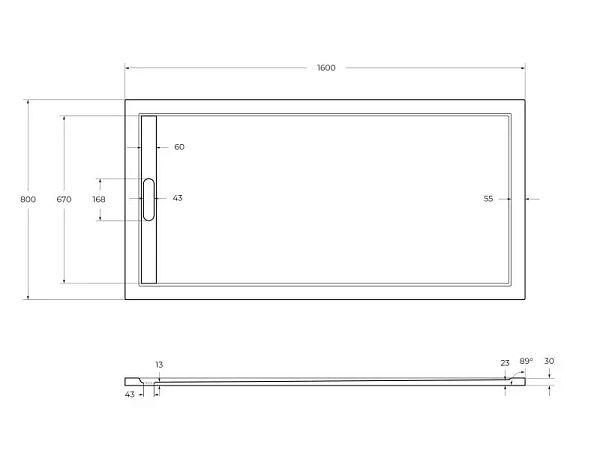 Душевой поддон Cezares 160x80 TRAY-AS-AH-160/80-30-W из искусственного мрамора фото 5