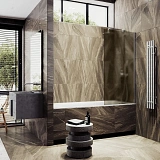 Шторка для ванны MaybahGlass 80x140 MGV-76-5ш профиль хром стекло бронза фото 3