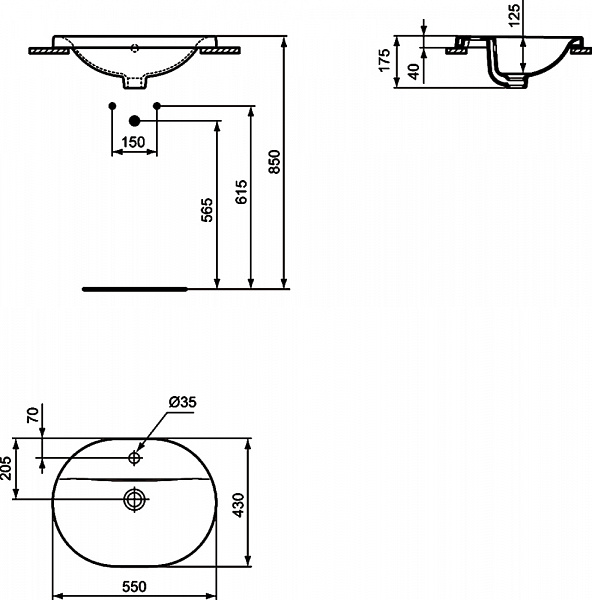 Раковина Ideal Standard Connect 55 см E503901 фото 3