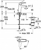 Смеситель Grohe Eurodisc Cosmopolitan 2338920E для раковины с донным клапаном фото 2