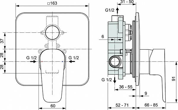 Смеситель Ideal Standard Cerafine D A7190AA для душа фото 2