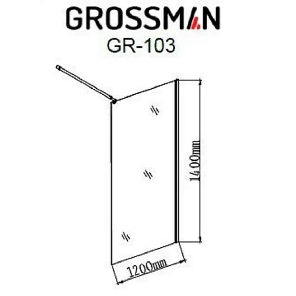 Шторка для ванны Grossman 140x120 GR-103 профиль хром стекло прозрачнее фото 2