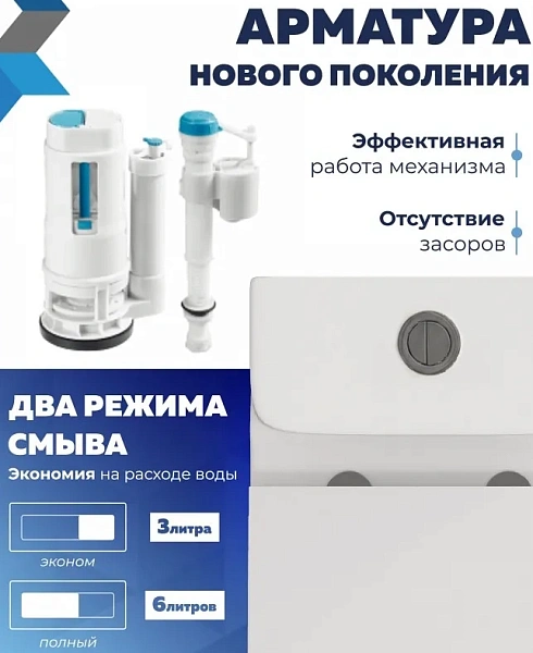 Унитаз-компакт Paomo Amelia Vortex PO-40503 напольный безободковый с микролифтом фото 6
