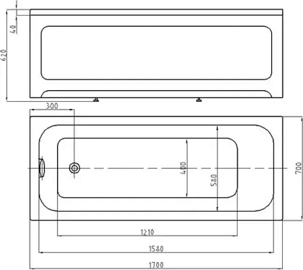 Акриловая ванна Aquatek Мия 170x70 MIY170-0000004 фото 5