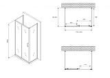 Душевой уголок ABBER Schwarzer Diamant 180x75 AG30180B-S75B-S75B стекло прозрачное профиль черный без поддона фото 5