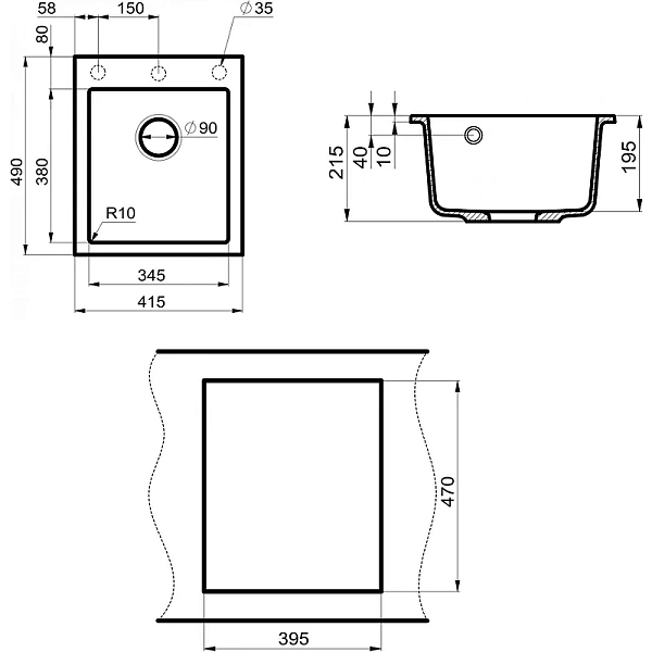 Мойка для кухни Point Динара 40 см PN3004GR фото 3