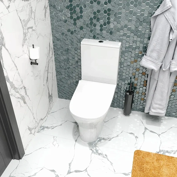 Унитаз-компакт Watersense Jessie W00135 напольный безободковый с микролифтом фото 5