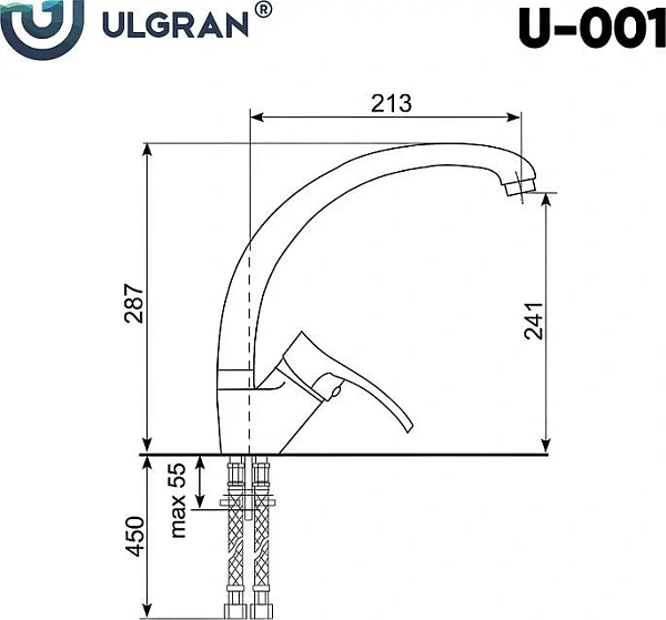 Смеситель Ulgran Classic U-001-345 для кухонной мойки фото 4