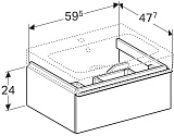 Тумба с раковиной Geberit iCon 60 подвесная с 1-м ящиком белый глянец фото 4