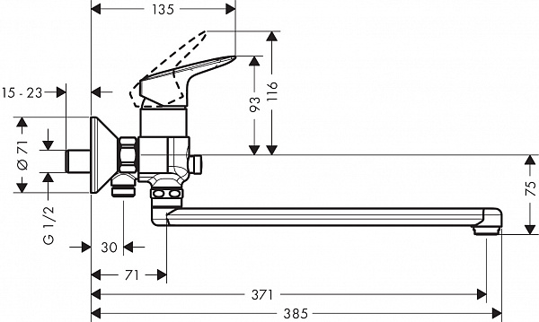 Смеситель Hansgrohe Logis 71402000 универсальный фото 2