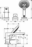 Смеситель Hansgrohe Metropol 74551000 на борт ванны фото 3