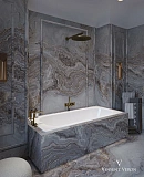 Чугунная ванна Vinsent Veron Soissons VCN1707042H/VH0015CH-AS с дугообразными хромированнами ручками и антискользящим покрытием фото 1