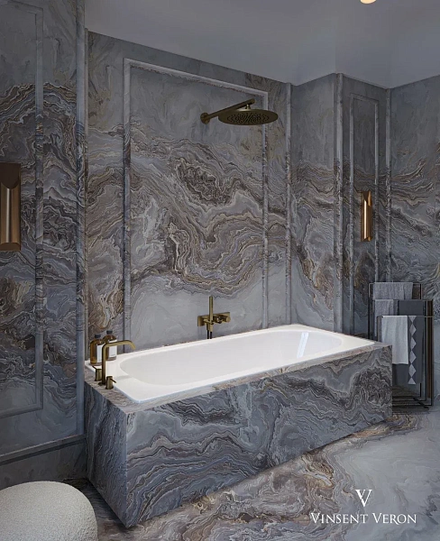 Чугунная ванна Vinsent Veron Soissons VCN1707042H/VH0015CH-AS с дугообразными хромированнами ручками и антискользящим покрытием фото 1