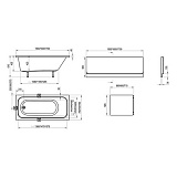 Фронтальная панель для ванны Ravak Chrome 150 см CZ73100A00 левая фото 2