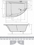Акриловая ванна Alpen Tandem 170x130 a07611 правая фото 3
