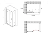 Душевой уголок ABBER Schwarzer Diamant 180x75 AG30180B-S75B стекло прозрачное профиль черный без поддона фото 5