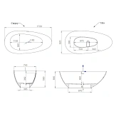 Ванна из искусственного камня S-Stone Salini Paola 175x85 101512SMRH покраска по RAL снаружи фото 9