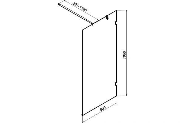 Душевая перегородка AM.PM X-Joy 90x195 W94WI-90-F1-BTE стекло прозрачное профиль черный фото 8