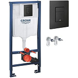 Система инсталляции Grohe Rapid Sl 38811KF0 для унитазов с черной матовой кнопкой смыва фото 1