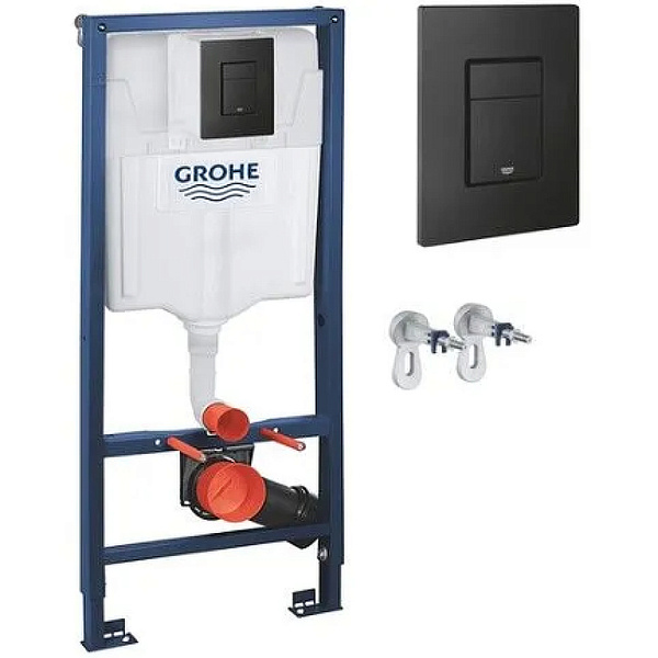 Система инсталляции Grohe Rapid Sl 38811KF0 для унитазов с черной матовой кнопкой смыва фото 1