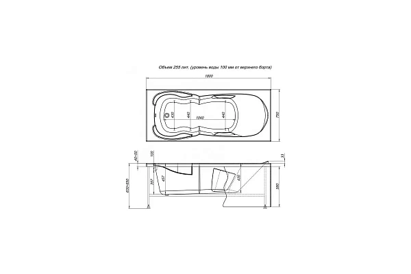 Акриловая ванна Aquanet Viola 00242745 180x75 с каркасом фото 7