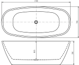 Акриловая ванна Aquatek Тера 170x80 AQ-128778WT с ножками и сливом-переливом фото 3