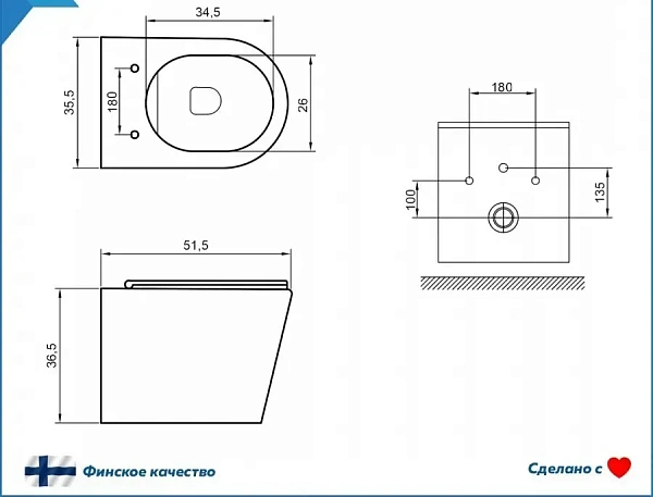 Унитаз Watersense Rita W00085 подвесной безободковый с микролифтом фото 8