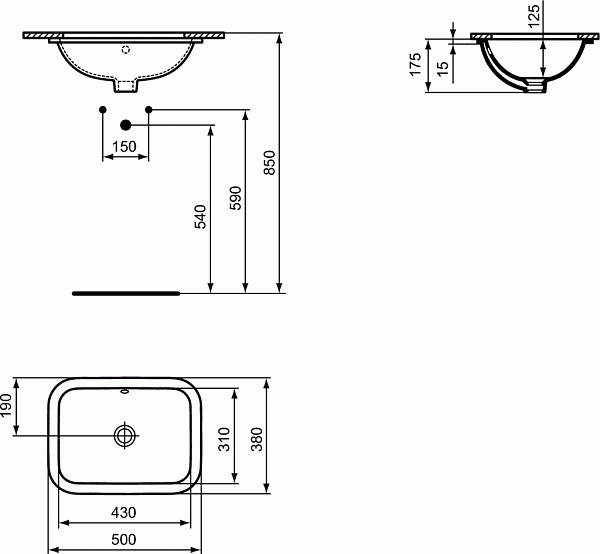 Раковина Ideal Standard Connect 50 см E505801 фото 3