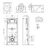 Унитаз с инсталляцией и кнопкой смыва Am.Pm Sense IS49051.741700 фото 9