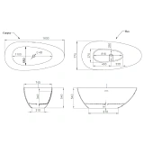 Ванна из искусственного камня S-Stone Salini Paola 160x80 101611SMRH покраска по RAL снаружи фото 7