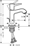 Смеситель Hansgrohe Metropol Classic 31300090 для раковины с донным клапаном фото 3