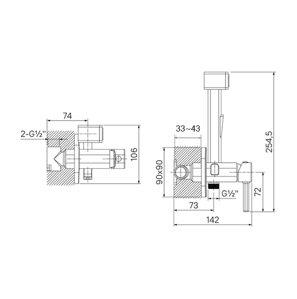 Гигиенический душ Iddis Spring 004SBS0i08 со смесителем с внутренней частью фото 3