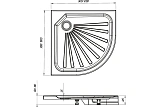 Душевой поддон 1Marka Quadro 90x90 01пто90 полукруглый фото 3