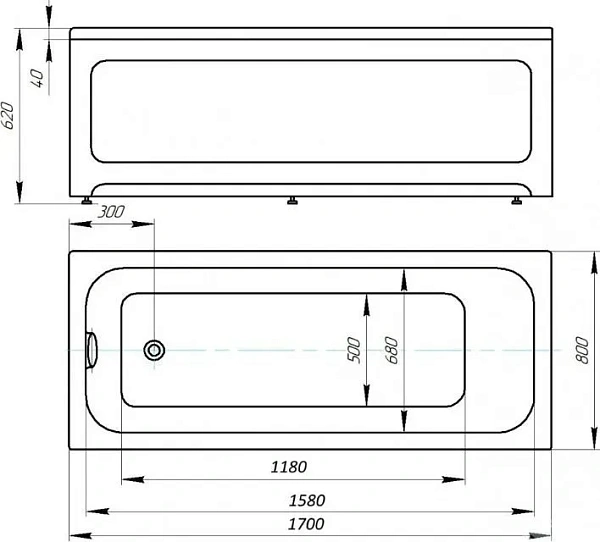 Акриловая ванна Aquatek Мия 170x80 MIY170-0000032 фото 5