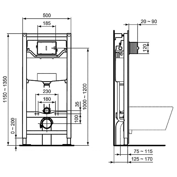 Система инсталляции Ideal Standard Prosys R0204промо для унитазов фото 2