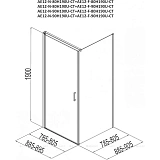 Душевой уголок Aquanet Cinetic AE12-N-90H190U-CT + AE12-F-90H190U-CT 90x90 профиль хром прозрачное стекло фото 3