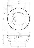 Акриловая ванна ABBER 150x150 AB9280 фото 4