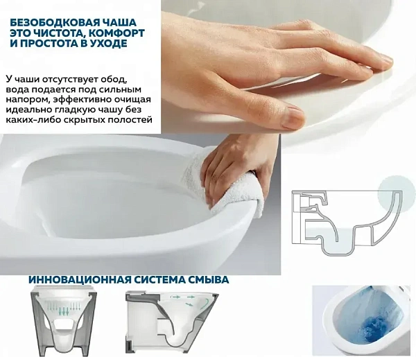 Унитаз-компакт Paomo Rita PO-41101 напольный безободковый с микролифтом фото 7