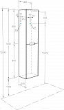 Шкаф-пенал Акватон Оливия 40x160 см серый / тёмное дерево 1A254603OLUG0 левый фото 5