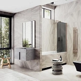 Шторка для ванны MaybahGlass 50x140 MGV-609-2 профиль бронза стекло графит фото 4