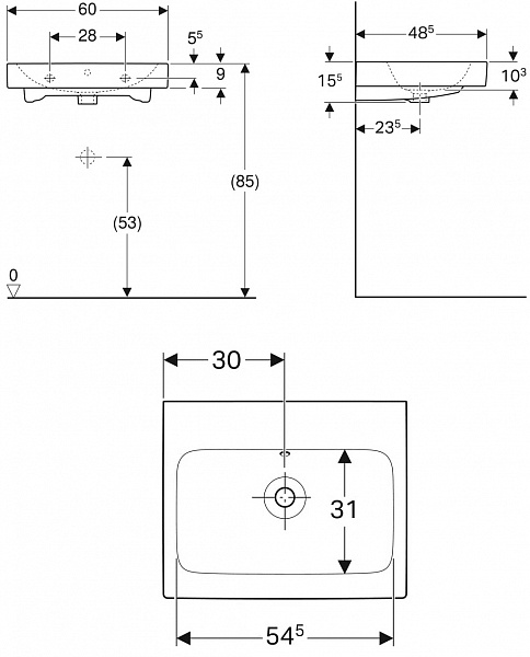 Раковина Geberit iCon 60 см 124063000 фото 6