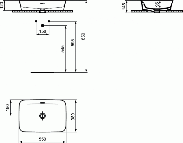 Раковина Ideal Standard Ipalyss 55 см E2078X8 фото 3